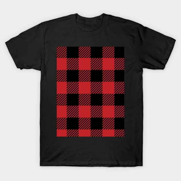 Red and Black buffalo plaid T-Shirt by Sanworld